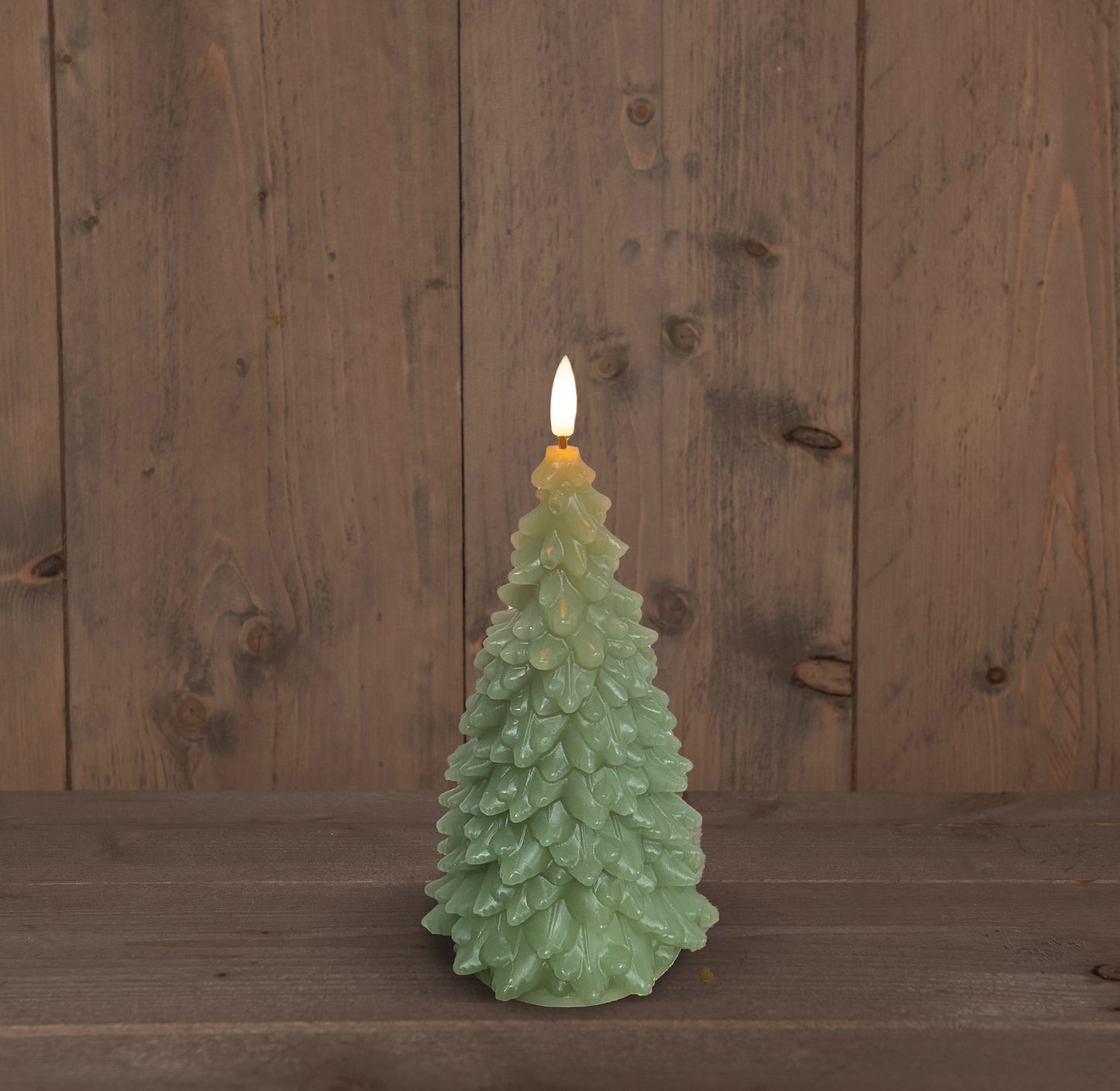 3D -liekitön LED Wick Jade Green Christmas -kynttilä - 20 cm