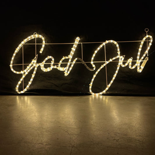 God Jul LED kyltti - Lämmin valkoinen 100x48 cm